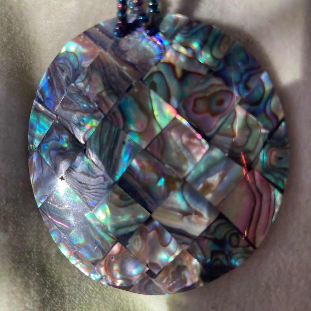 Mosaic Of Abalone Shell Pendant. Unique, Irridesc… - image 4